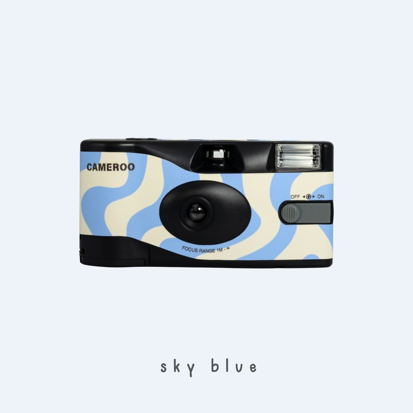 Wavy disposable camera with abstract flowing line design by Cameroo