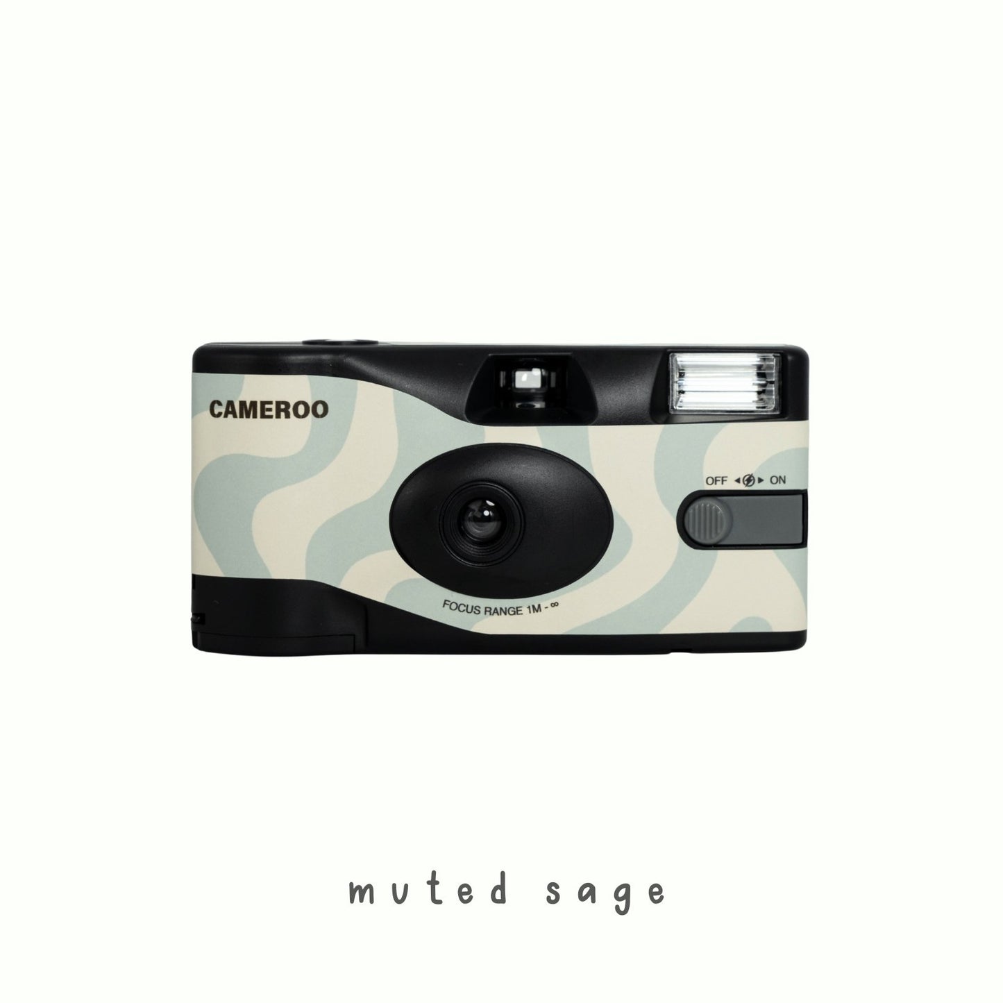 Wavy disposable camera with abstract flowing line design by Cameroo